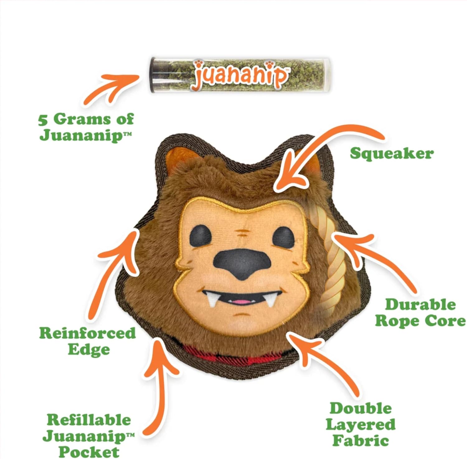 Doggijuana Tuffer Chewer Howl-ween Bundle Mini Plush Dog Toy | Funny Dog Toy Plush with Juananip Catnip for Dogs (Werewolf, Pumpkin Spice Latte, Jack O’ Lantern)