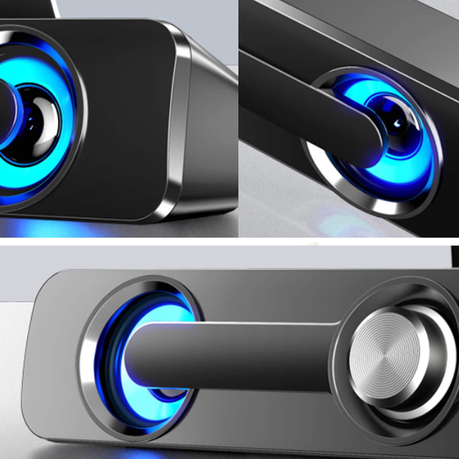 TV Sound Bar Bluetooth 5.0 z Sound Bar 2.0 Mini Przenośny Soundbar Zdalne sterowanie Podwójne metody połączenia dla smartfonów PC Muzyka i film Bezprzewodowe głośniki, białe The New