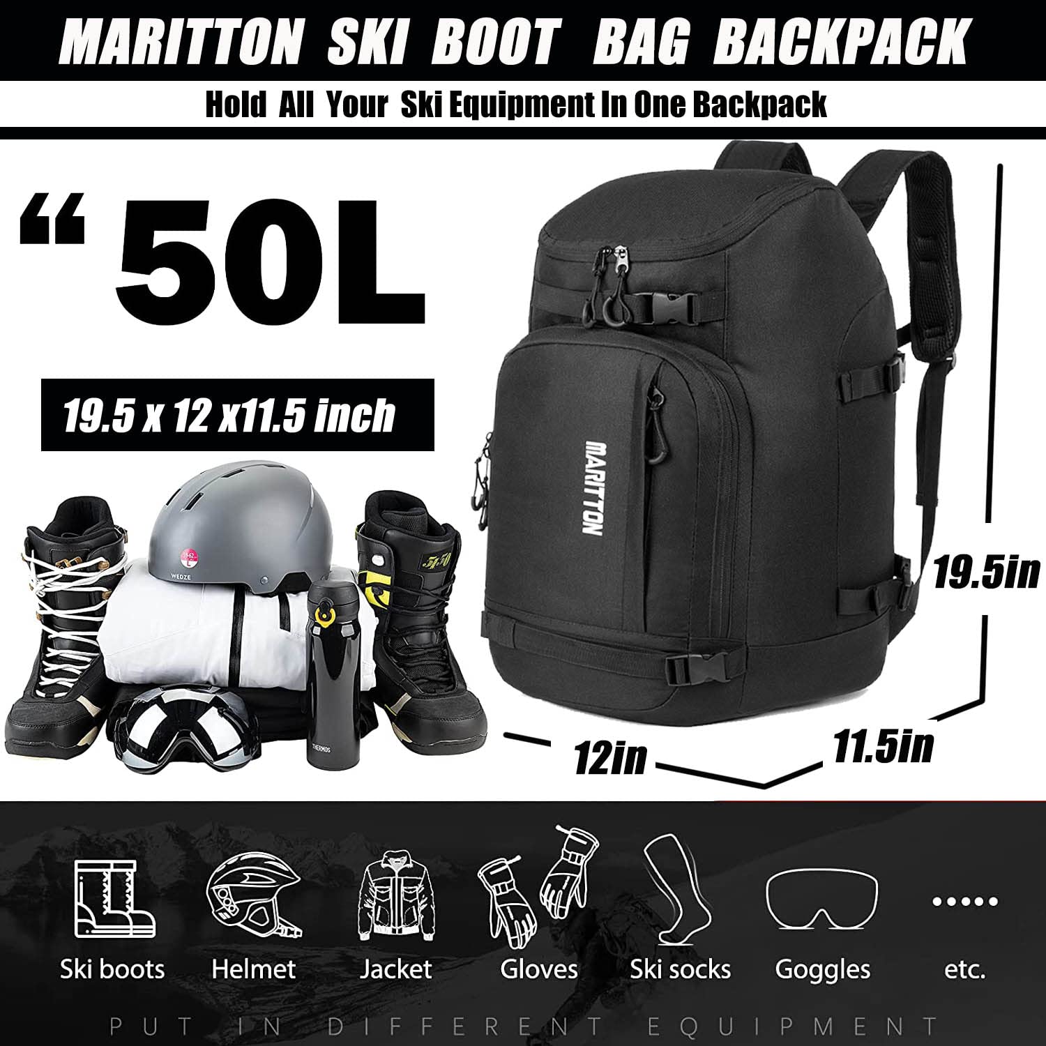 Sac à Dos Pour Bottes De Ski Alpin Ski Boots And Snowboard Boots