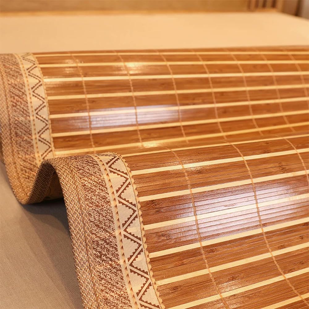 Tapis rafraîchissant en Bambou pour l'été, Matelas Pliable en Soie glacée, Double Usage, Double Face, pour dortoir d'étudiants