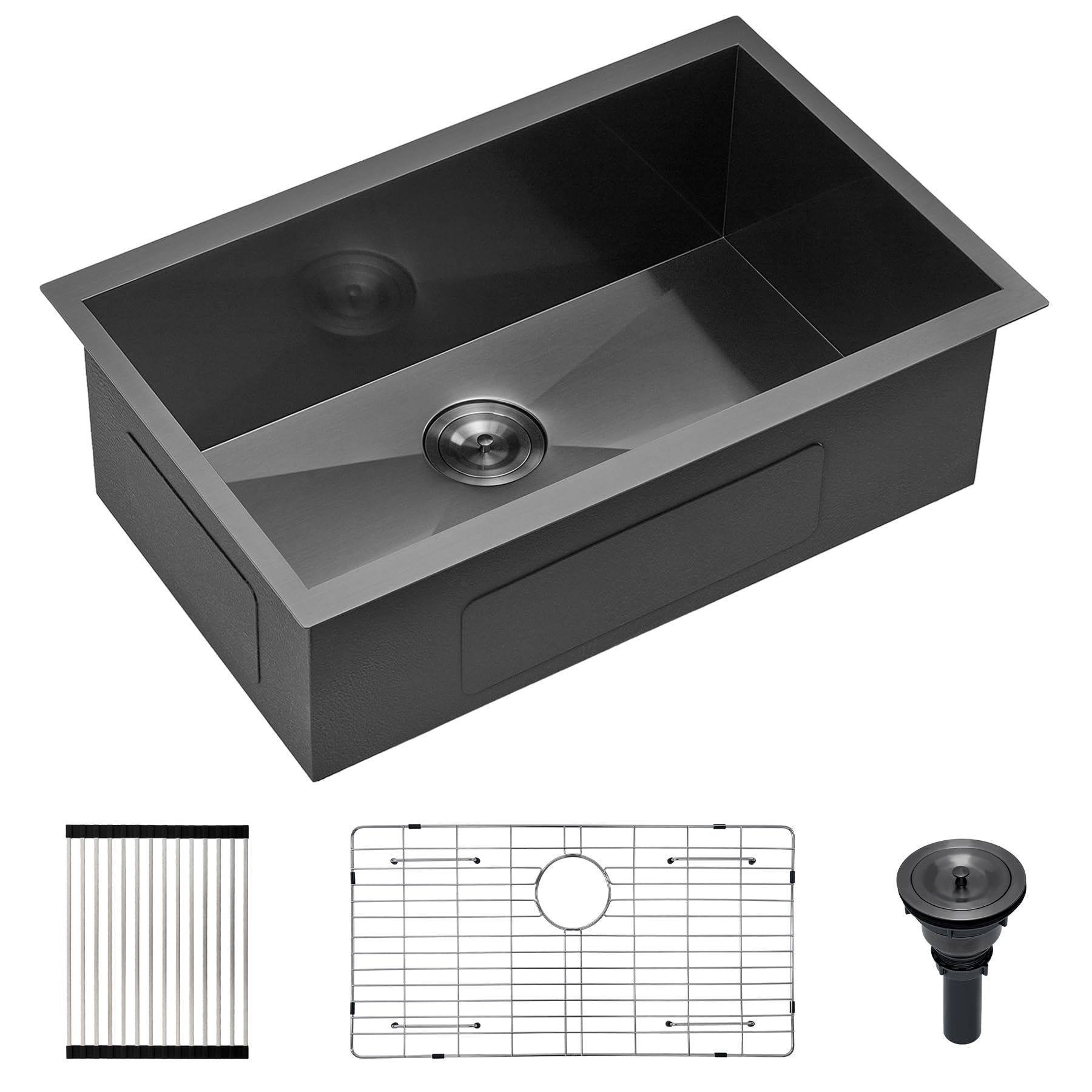 Évier de cuisine encastrable en acier inoxydable T304 durable Scamall 76 cm