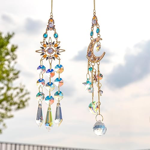 Miniatura 10 de 6 PCS Crystal Suncatcher,Colorful Life Tree Sun Catchers Indoor Window Hanging Sun Catchers with Crystals Light Catcher with Prisms and Agate Slices