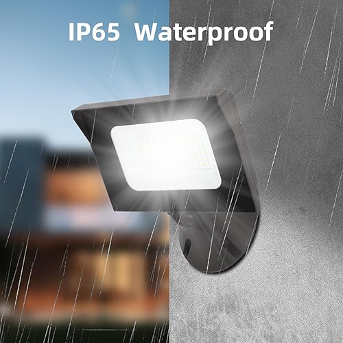 Miniatura 6 de Tesoorda Luces de inundación LED para exteriores, 60W 7200LM IP65, impermeable, ajustable, montaje en nudillos, luz LED de seguridad, equivalente a