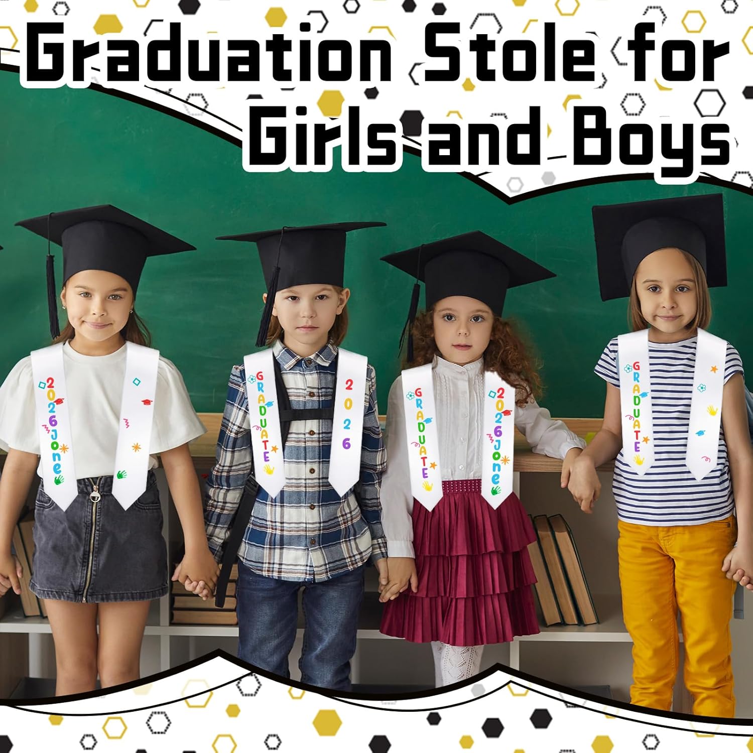 Unisex Graduation Stole Bulk Sublimation Blank Grad Sash Plain for Graduation 2026