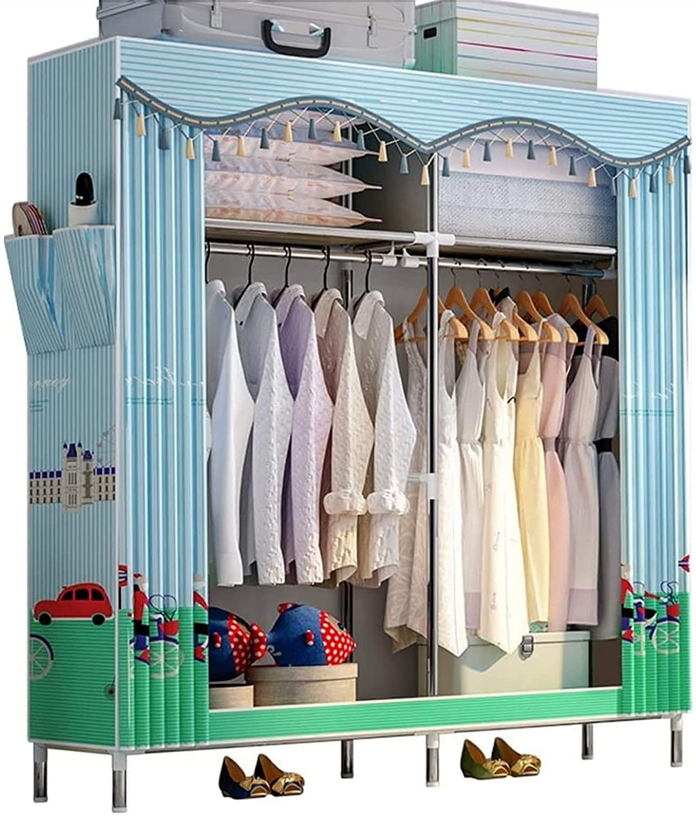 Armoire en tissu pour chambre adulte grand dressing modulable pour studio et petits espaces