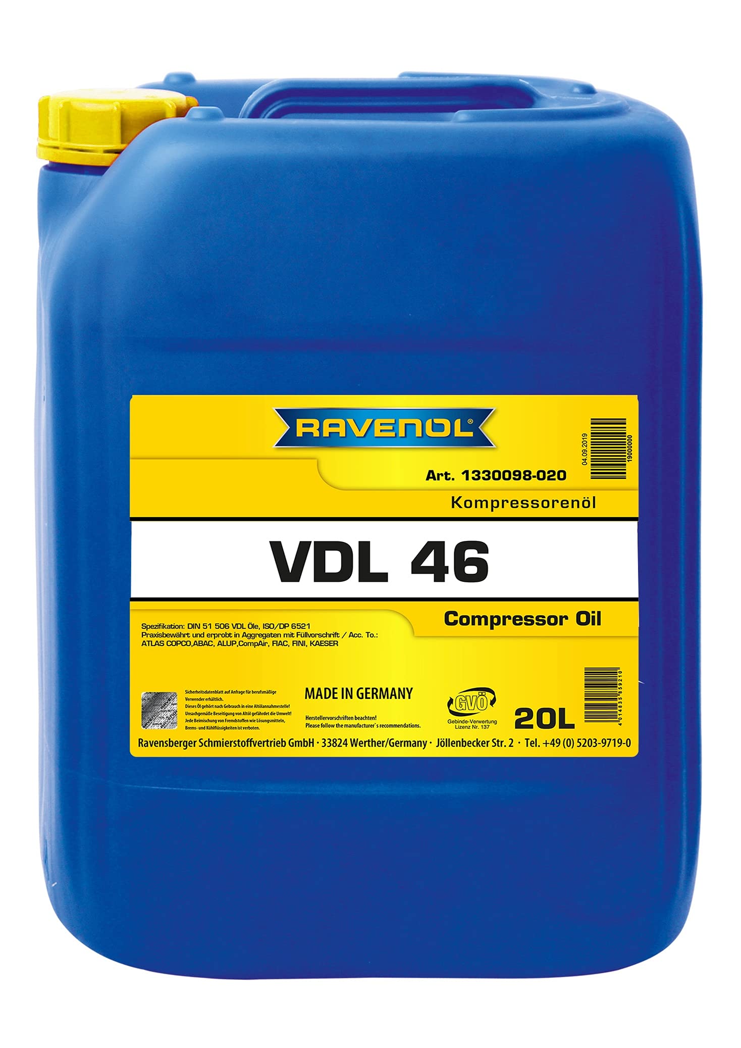 RAVENOL Kompressorenoel VDL 46