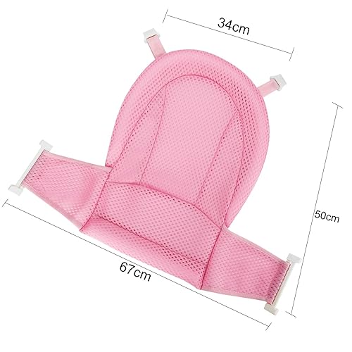Miniatura 8 de Red de asiento de baño para bebé recién nacido, malla antideslizante de ducha para bañera, ajustable y cómodo, asiento de baño, soporte para bañera,