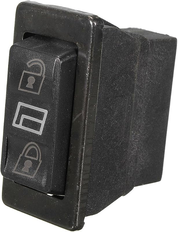 Interruptor de trava e destrava elétrica de porta DPDT 12 V preto para carro e caminhão – 5 pinos