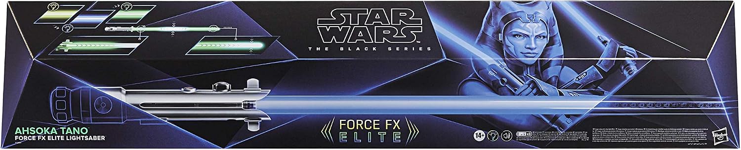 Star Wars The Black Series Ahsoka Tano Force FX Elite Lightsaber with Advanced LEDs and Sound Effects, Adult Collectible Roleplay Item