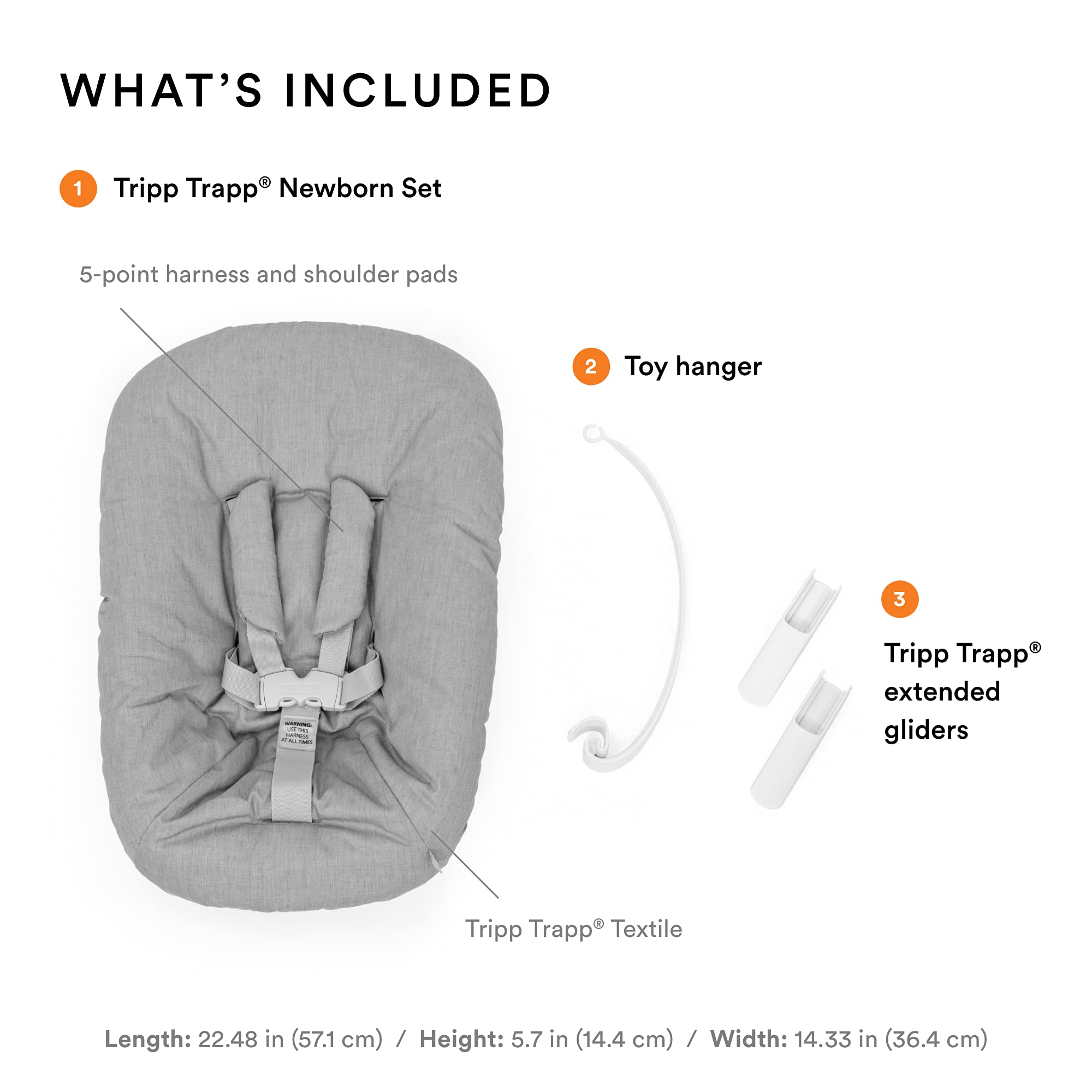 Tripp Trapp Newborn Set, Grey Convert The Tripp Trapp Chair into Infant Seat for Newborns Up