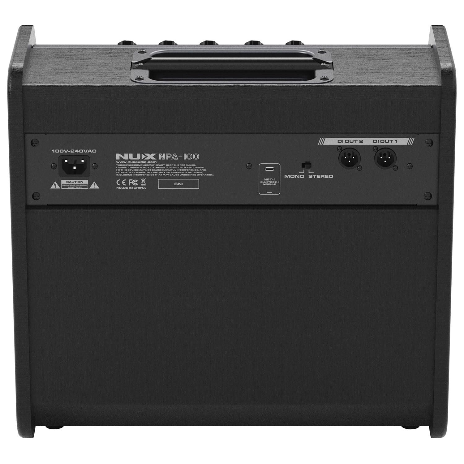 NU-X | NPA-100 120W Bühnen- & Schlagzeug-Monitor | Bluetooth FRFR Backline Lautsprecher für Gitarre, Bass & Gesang | Tragbarer Active Wedge mit EQ & Stereo Betrieb