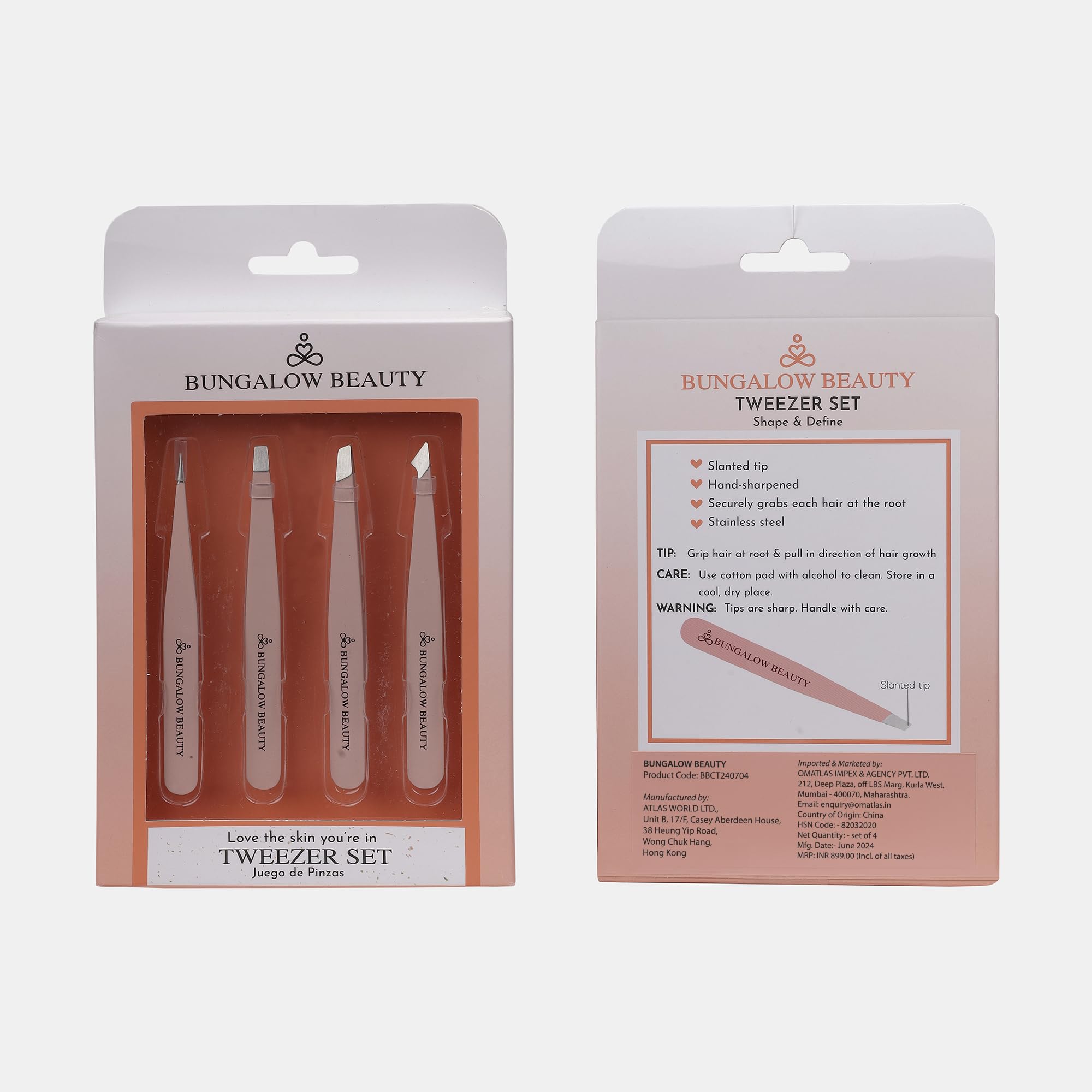 BUNGALOW BEAUTY 4 Pcs Precision Multifunction Tweezers Set, Precision for Eyebrows, Splinter & Ingrown Hair Removal - California Proposition 65 listed - Lead free | Cadmium Free | Phthalates Free (B0DCJZ3SBM) Amazon Price History, Amazon Price Tracker