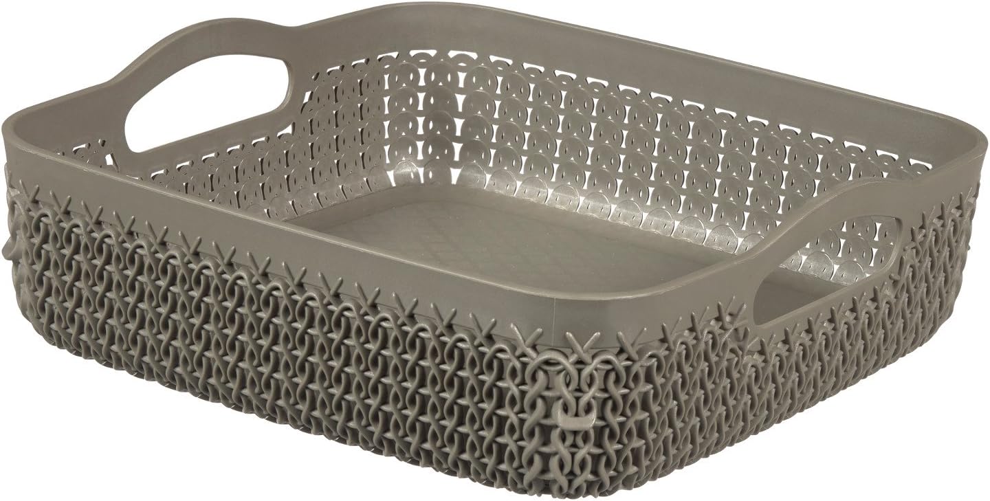 CURVER Square Basket, Plastic, plastic, brown, 23,4 x 23,2 x 7,4 cm Amazon.co.uk Home & Kitchen
