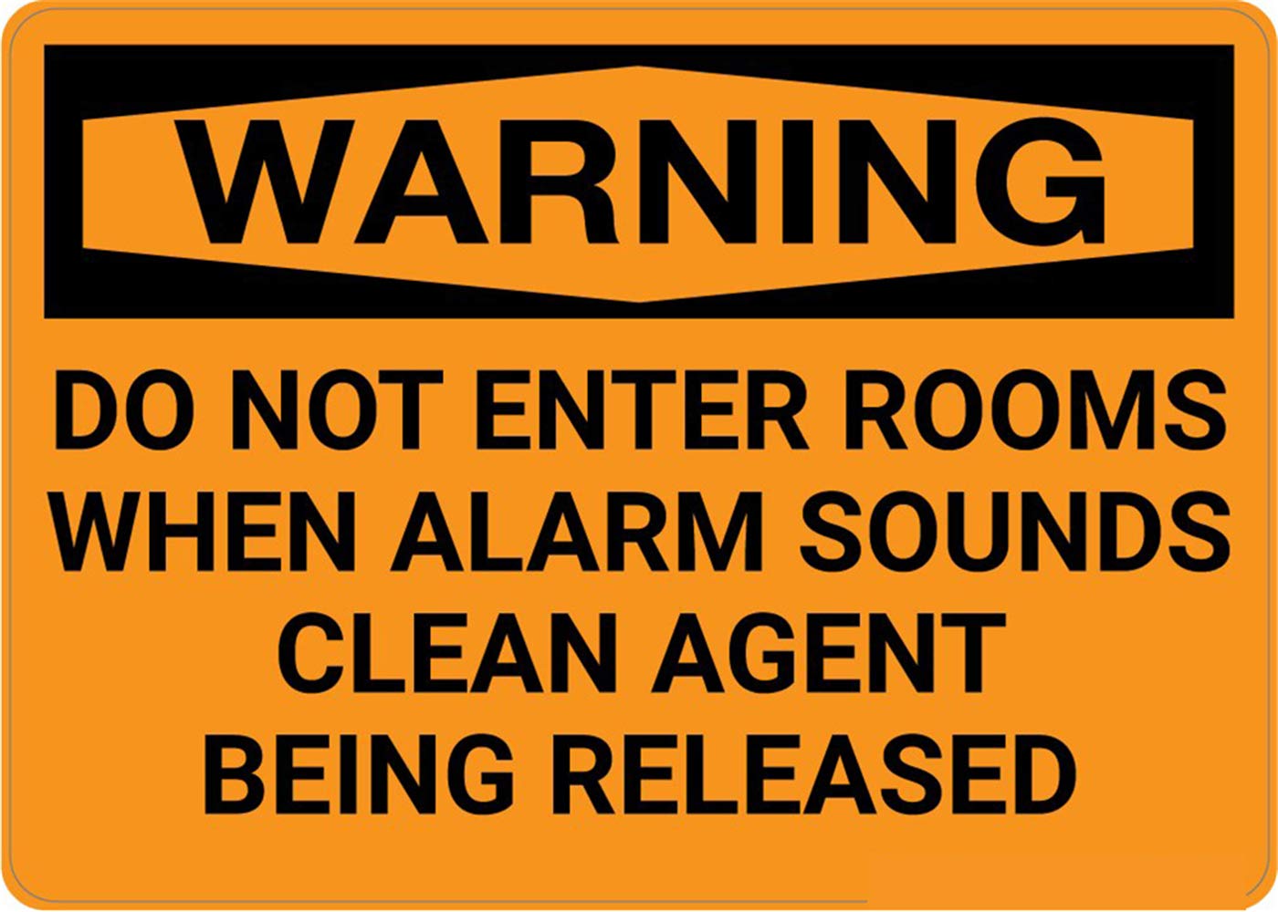 Safety Sign Wall Decal Vinyl Warning Do Not Enter Rooms When Alarm