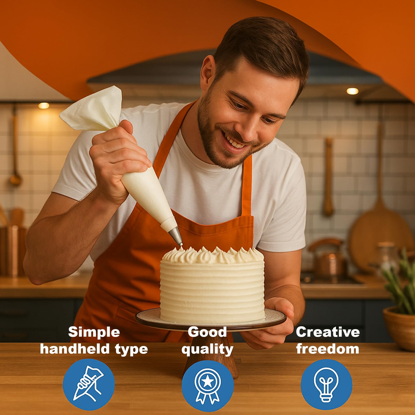 11-teiliges Spritztüllen Set - Profi Backdekoration Für Torten & Kekse