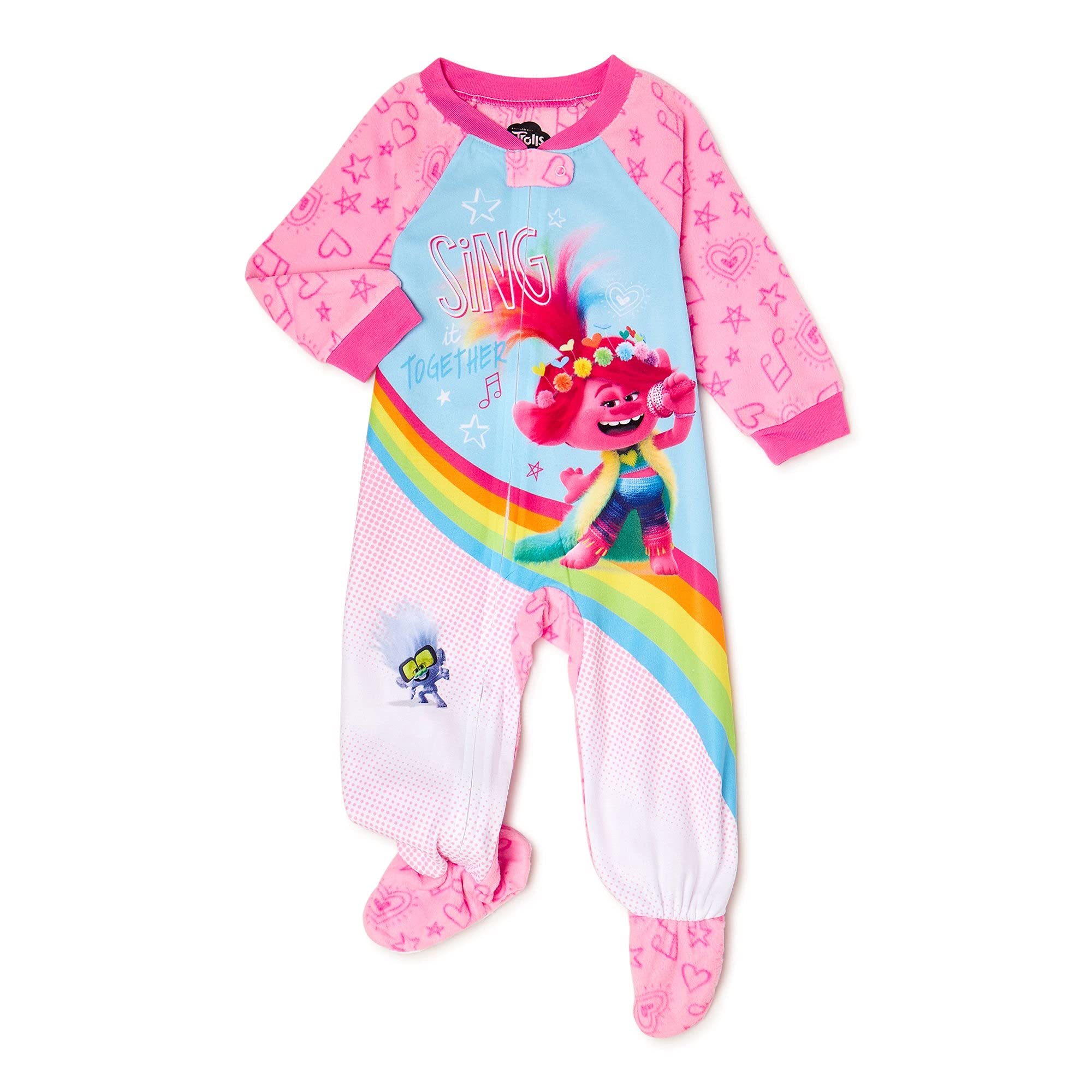 DreamweaveTrolls Baby & Toddler Girls Blanket Sleeper, Sizes 12M-5T Trolls Sing Together (5T) Pink