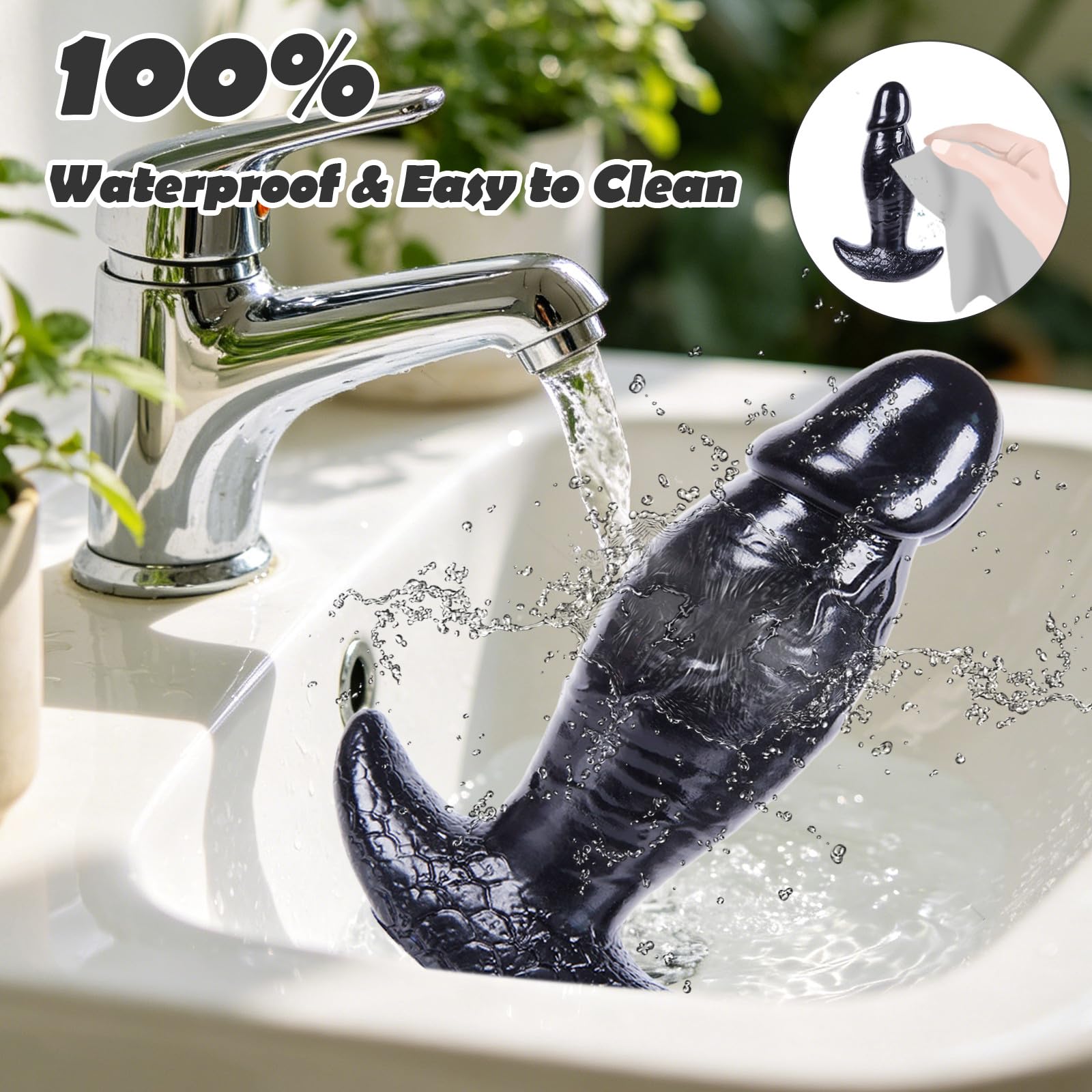 Fallo XXL Gigante Realistico Nero Anale 20,3 cm in Silicone Butt Plug con Base T, Dildo Gigante 6,1 cm Diametro Largo Plug Anale Prostata, Anale Prostata Avanzato Sex Toys per Donna Uomo