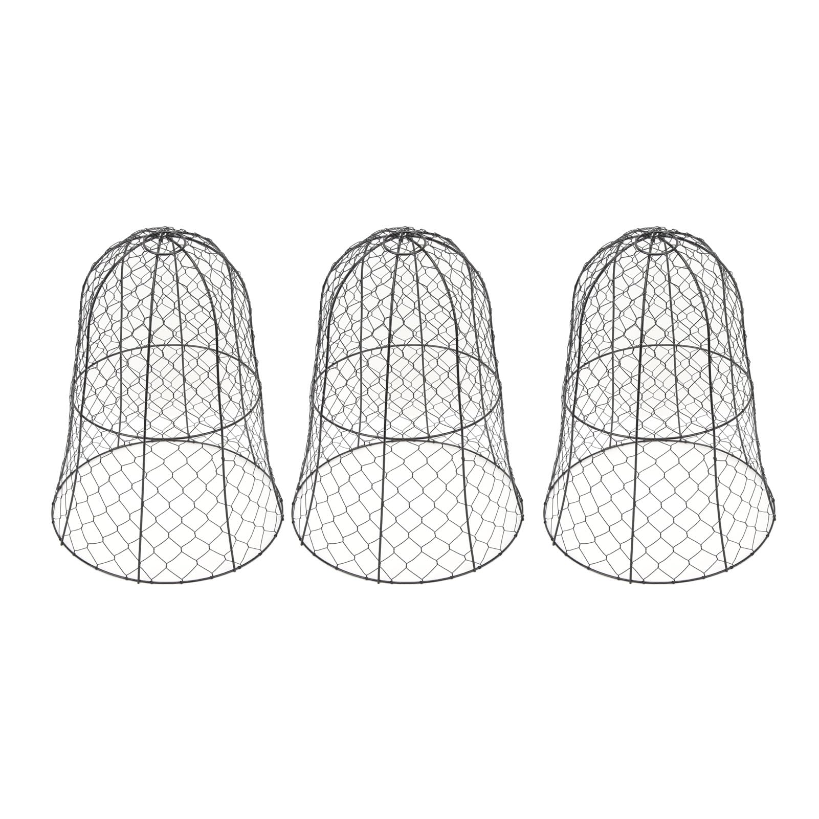 10 szt. Czarny Ogród Kurczak Drut Cloche Zagęszczony Ochraniacz Roślin Budowlanych Pokrowiec Cloche z solidną, antykorozyjną siatką żelazną do Ochrony Sadzonek Zwierząt