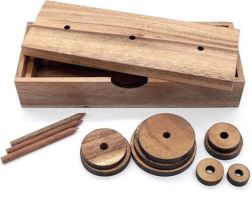 Miniatura 2 de Divertidos juegos de mesa de rompecabezas de la torre de Hanoi (9 anillos) con diseños de madera para rompecabezas cerebrales, juegos de lógica para