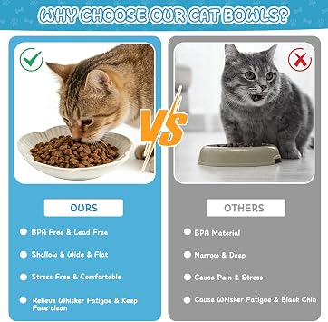 Cat Bowls Ceramic Shallow Kitten Bowls,12.5cm Dish for Food Water and Snack, Whisker Fatigue Cats Dishes for Wet Dry Food and Water,Wide Pet Feeding Plates Non-Slip Base Indoor and Outdoor Use