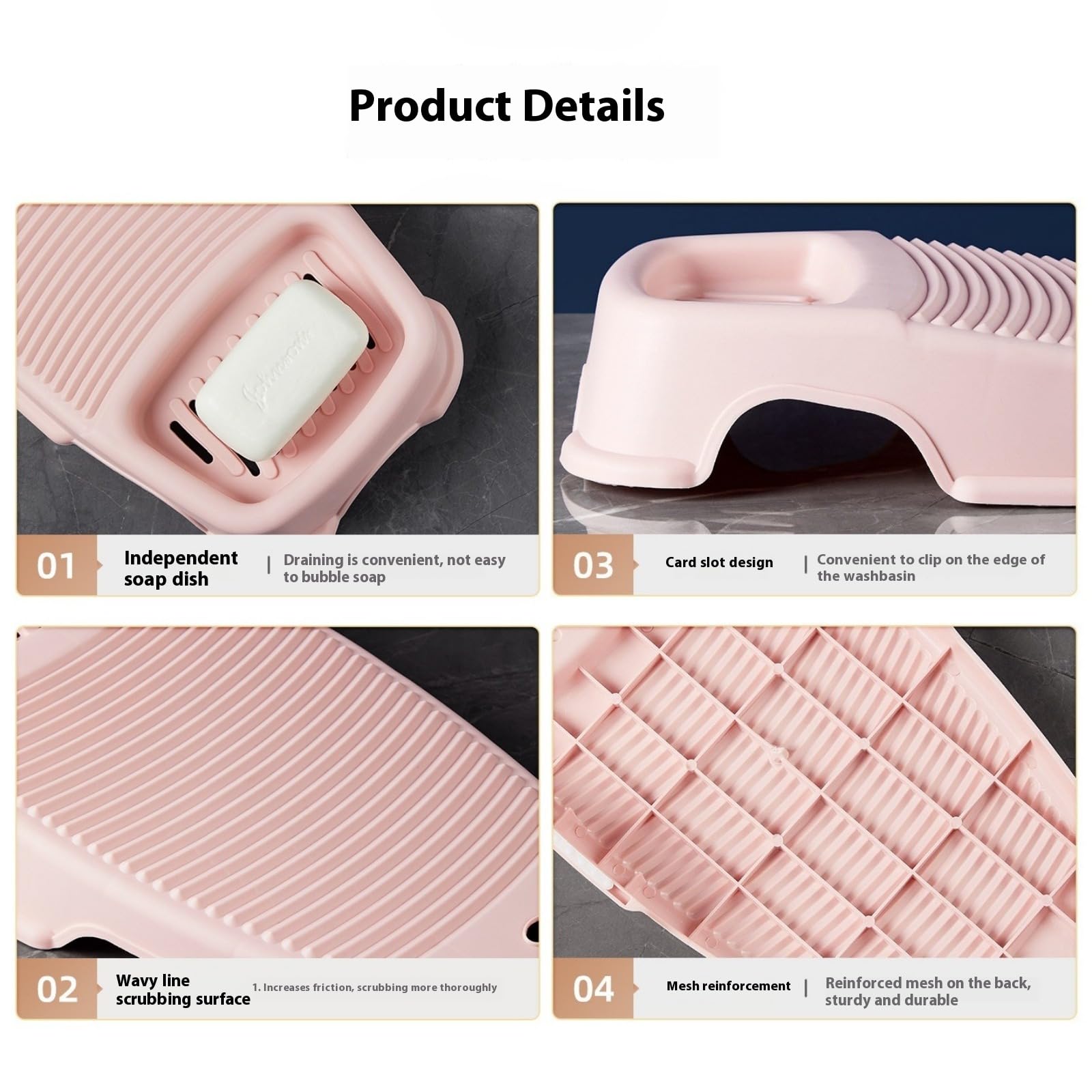Tabla de Lavar Plástica Antideslizante para Ropa Pequeña Lavadero Grueso y Duradero para Uso Doméstico Accesorios de Lavandería Eficientes,tabla de lavar ropa a mano