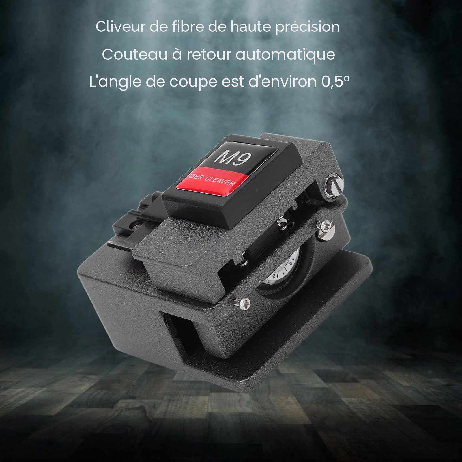 Couperet de Fibre Optique, 3 en 1 Machine de Découpe de Fibre Optique de Haute Précision Outil de Décapage de Câble Optique avec 16 Points de Clivage