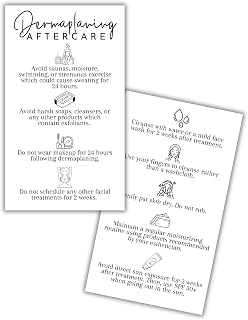 Dermaplaning Aftercare Instruction Cards | 50 pk 2x3.5” Minimalist Facial Consent Forms Client Kit Esthetician After Care Accessories