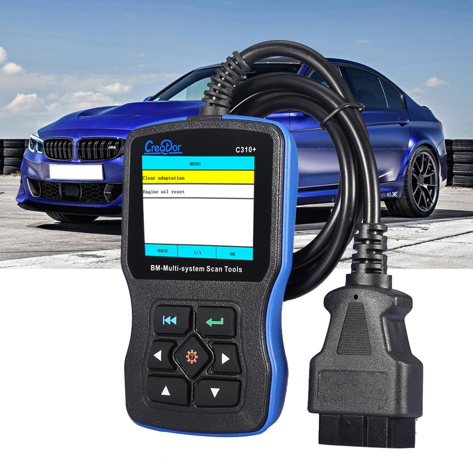 Tbest C310+ OBD2-Scanner-Diagnosetool, Codeleser, Öl-Reset-Scan-Tool, Diagnosescanner, Motor, ABS, SRS, Live-Daten, 2,8-Zoll-Farbbildschirm mit 20PIN-OBD-Kabel