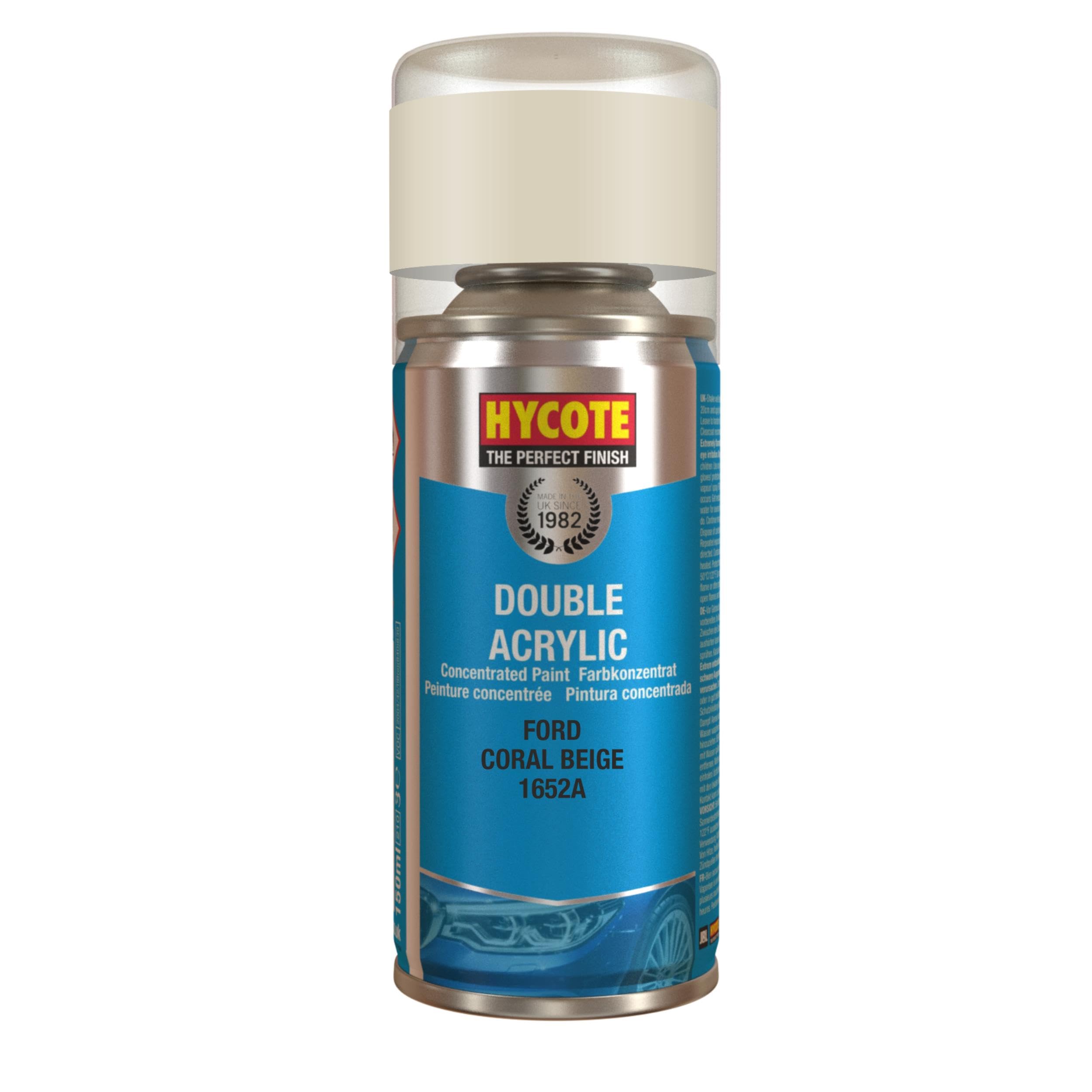 Hycote Double Acrylic Aerosol Car Spray Paint, Ford - Coral Beige, 150 ml