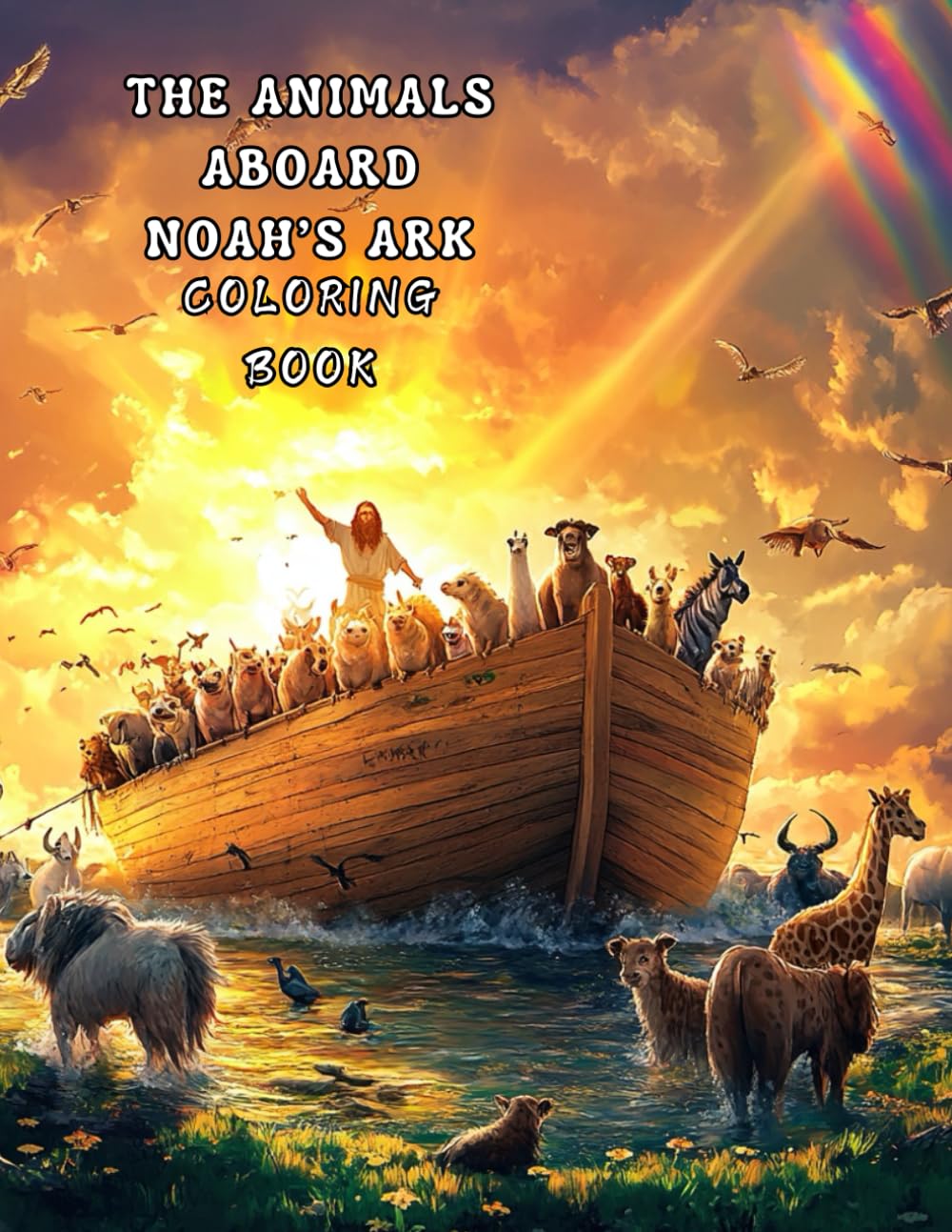THE ANIMALS ABOARD NOAH'S ARK COLORING BOOK