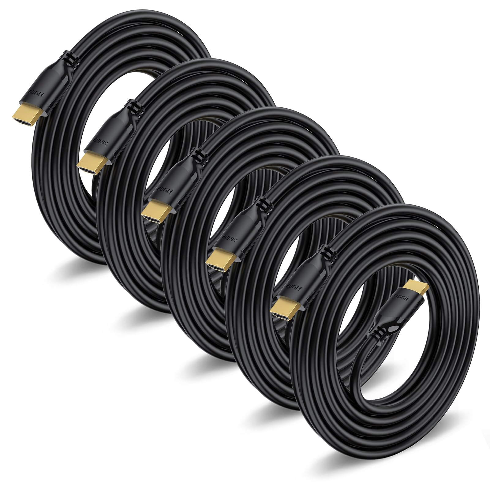 UVOOI 4K HDMI Cable 3FT 5-Pack, High Speed HDMI to HDMI Cable 3 Feet HDMI 2.0 Cord Supports 4K@60Hz, 2K, 1080P, HDCP 2.2, HDR, 3D, ARC & Ethernet for HDTV, Laptop, Monitor, PS5, Xbox