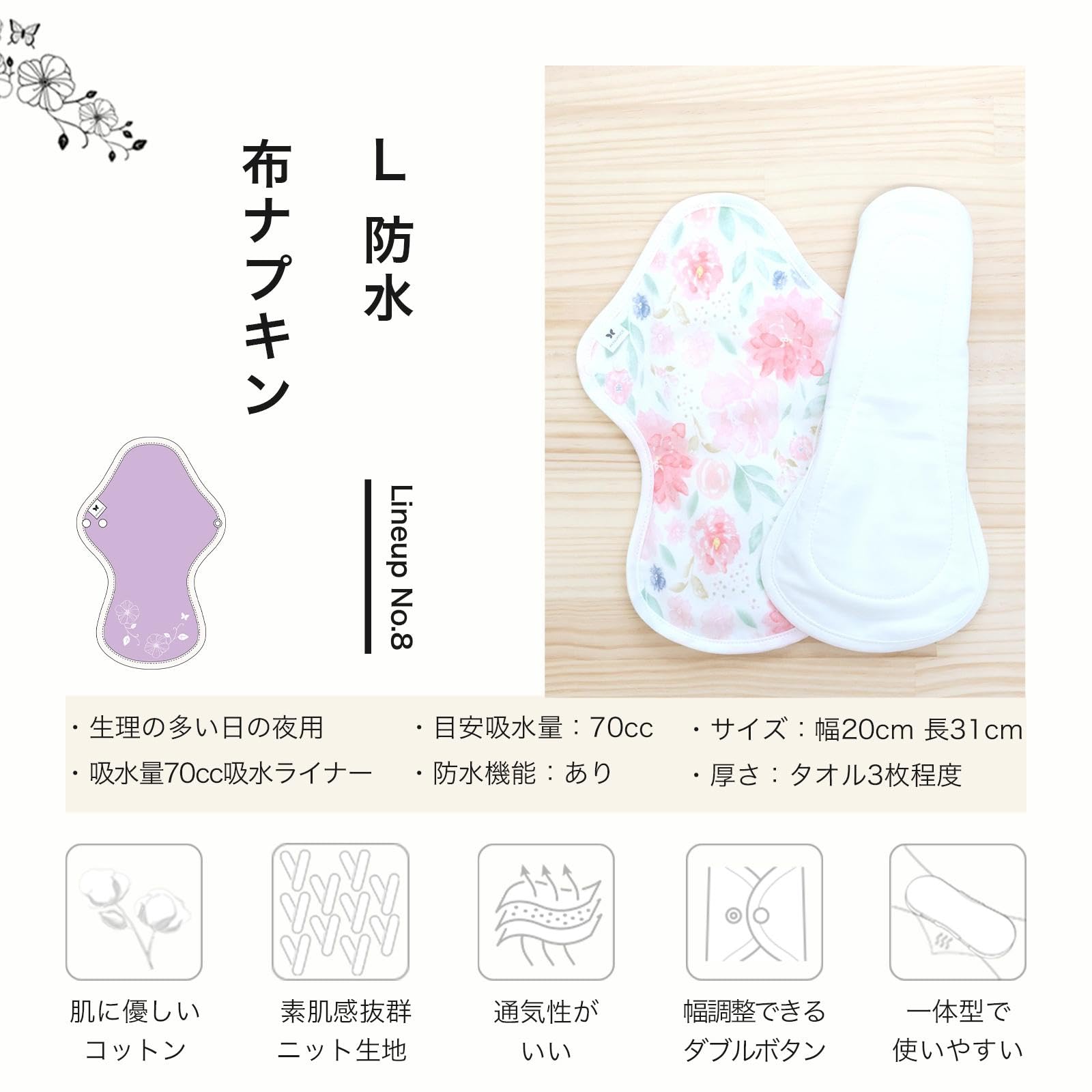 【在庫処分】AENUANCE（エニュアンス）布ナプキン 防水 特に多い日 夜用 Amazon.co.jp: AENUANCE（エニュアンス）布ナプキン 防水 多い日 夜用