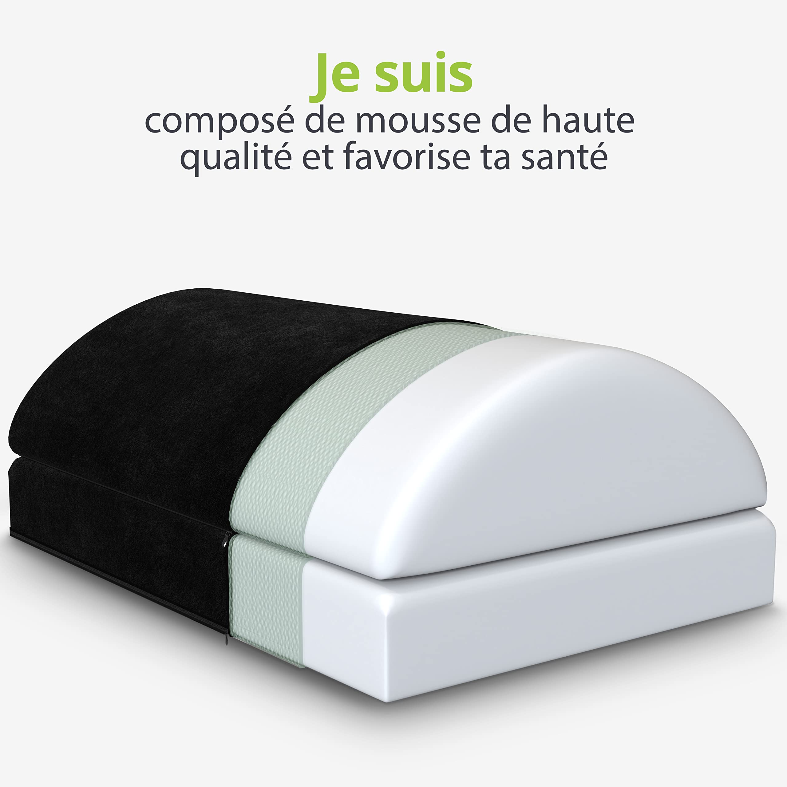 feela.® Repose-pieds ergonomique pour bureau & Co | Utilisable comme tabouret, repose-pieds ou repose-pieds au bureau | Foot Rest | Réglable en hauteur (Noir)