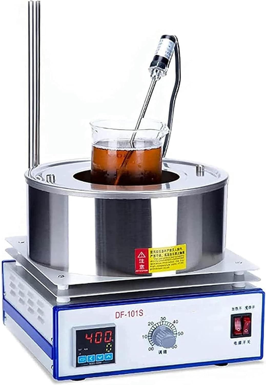 FLTRGO Heating Container with Magnetic Laboratory Agitation of 500 W, Magnetic Heating Plate Agitator of 2 L, Water Bath and Oil Bath, Tea Control System