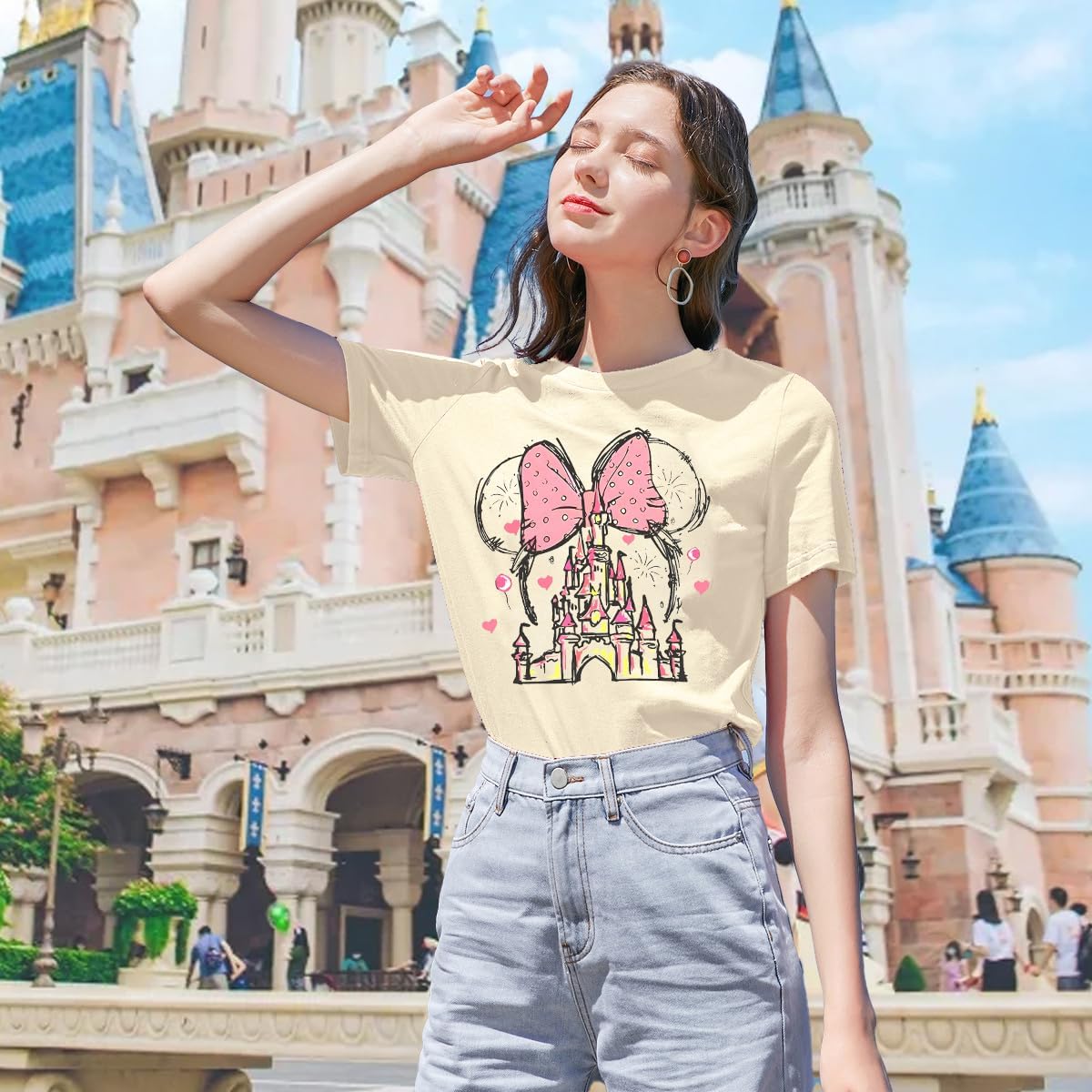Women Magic Kingdom Shirt Castle Graphic Shirts Casual Family Vacation Holiday T Shirt Cute Short Sleeve Tee Top - Image 2