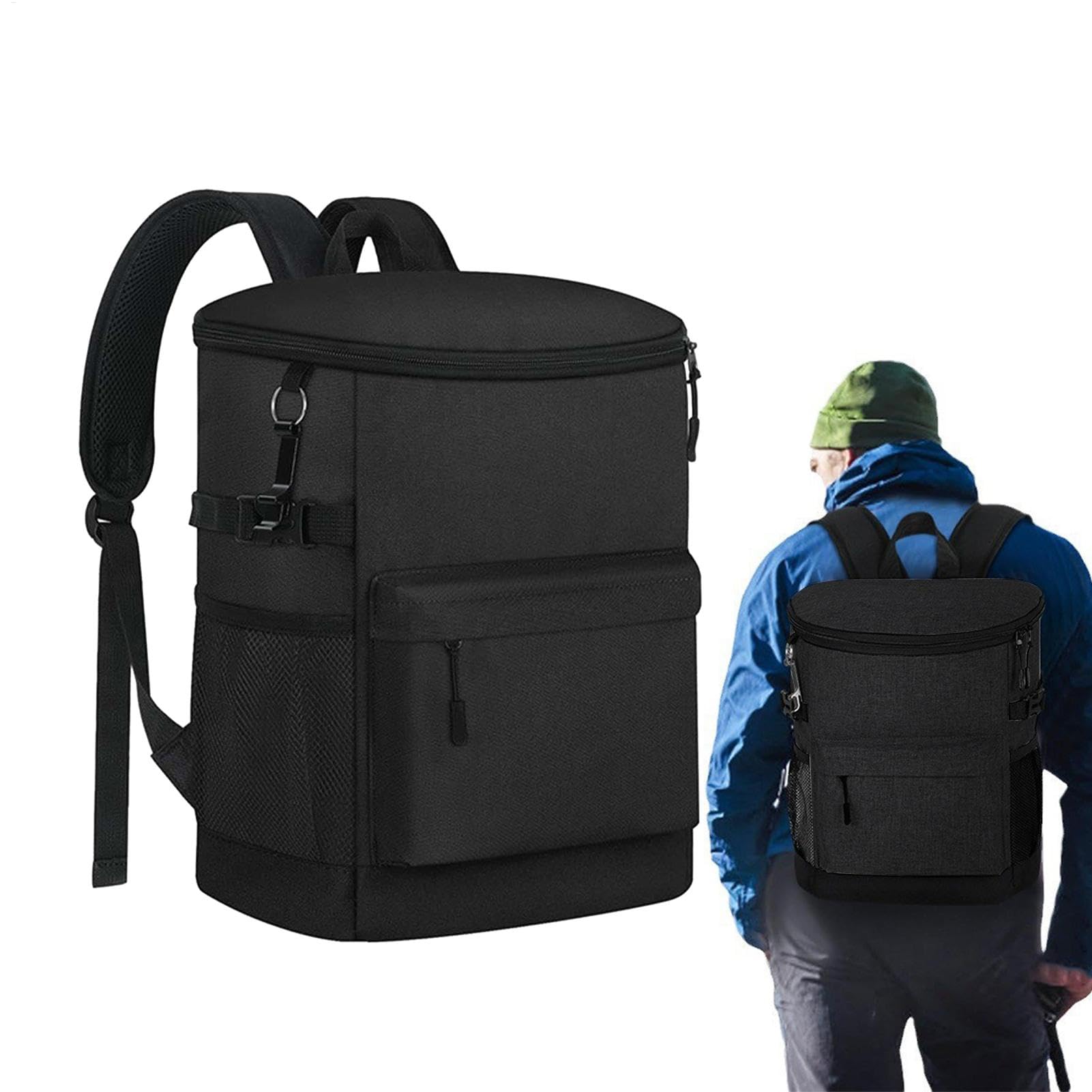Cooler Backpack, 30 psich izolowanych plecaków, lekki wodoodporny pokrowiec na lód, męska torba bagażnika, materiał nylonowy, pojemność 17 l, idealny na wędrówki, kemping, grill