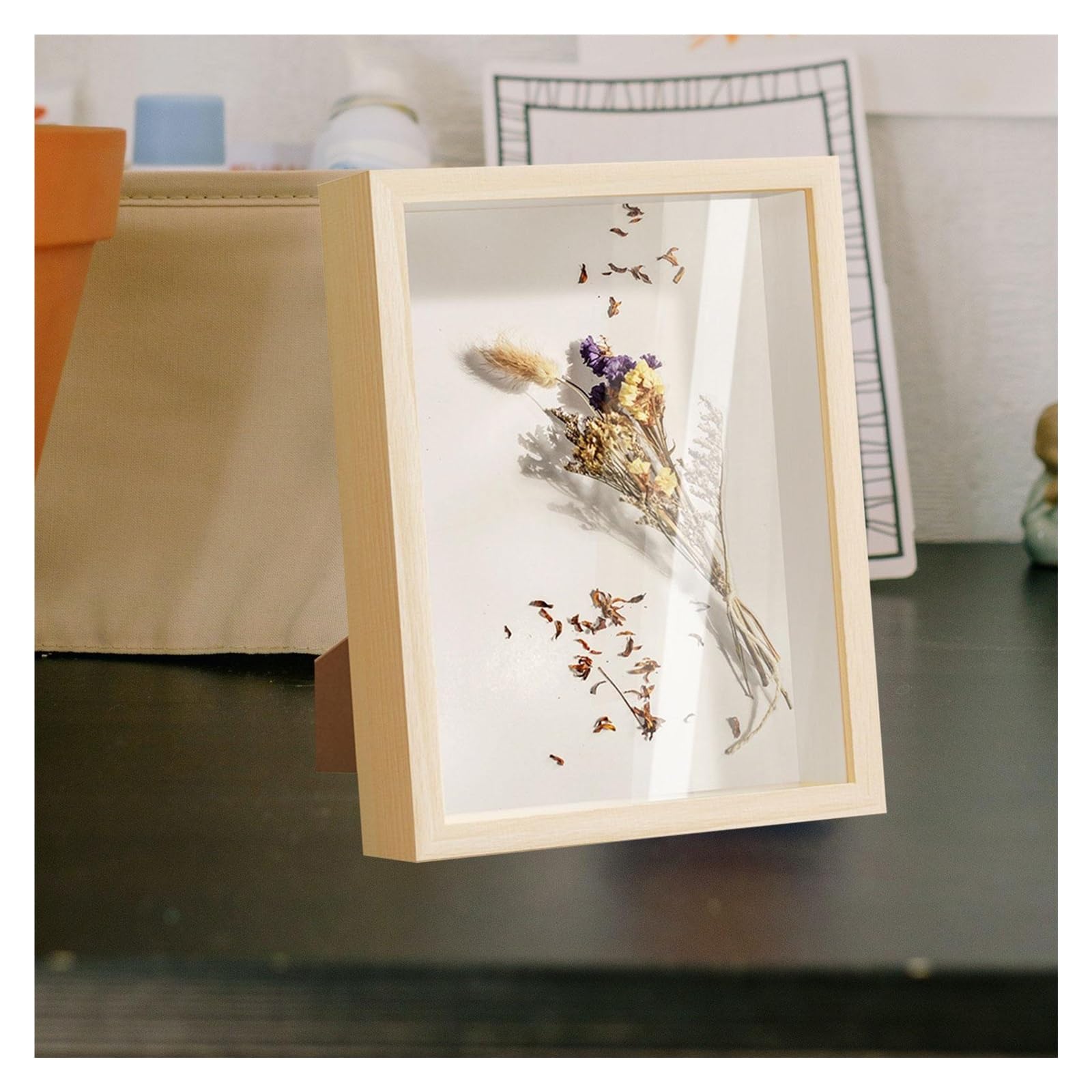 Ramka na zdjęcia, Shadow Box Frame 5cm Głębokość Tabeli Dekoracje ścienne Wyświetlacz zdjęć Pamiątkowe zdjęcia Medale DIY Prezenty