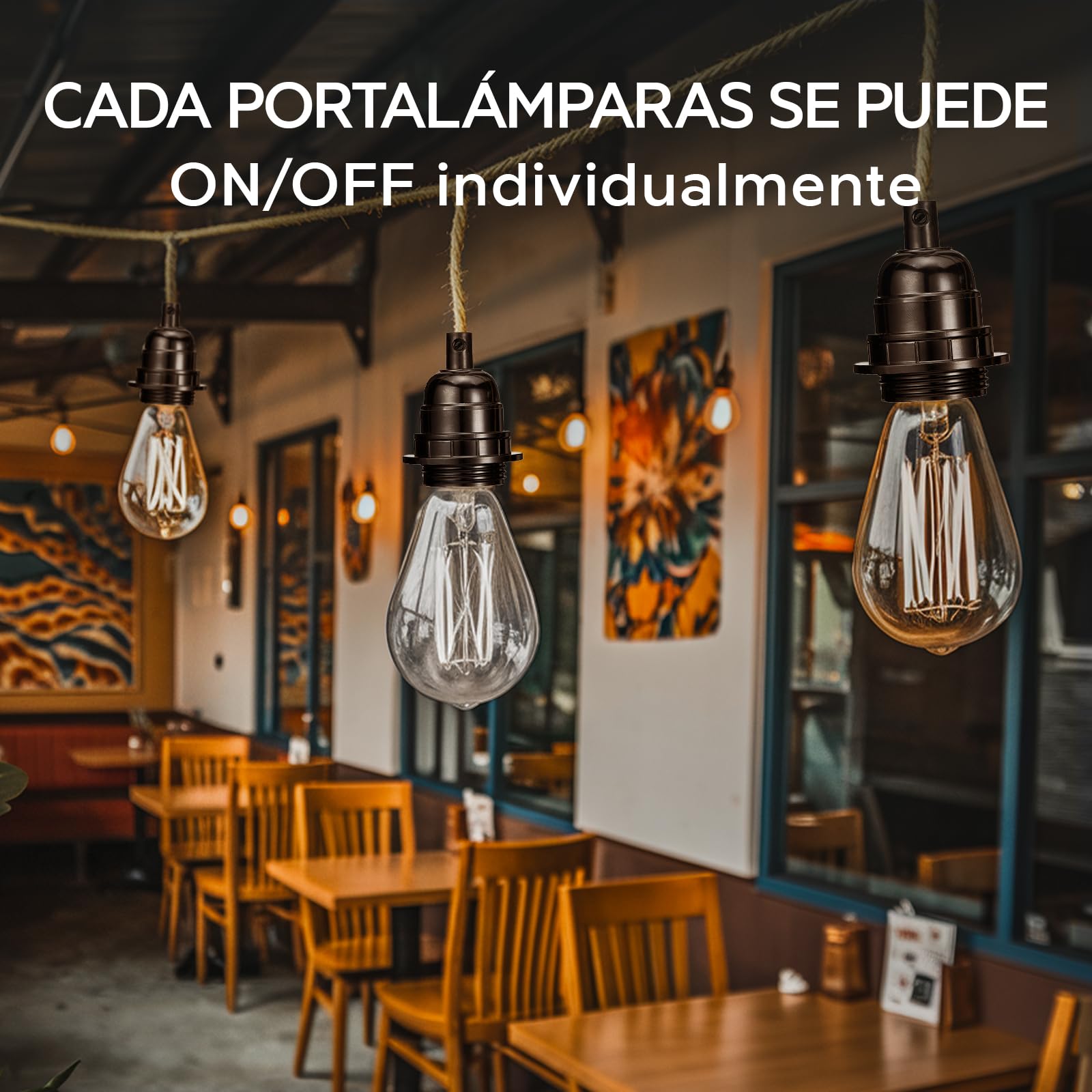 Interruptor regulable con cable textil industrial moderno juego de lámparas de araña con 6,8 M de largo casquillo E27 para dormitorio accesorios de iluminación doméstica 3 portalámparas sin bombilla