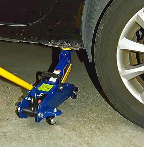 Miniatura 8 de Torin Gato hidráulico de perfil ultra bajo de acero resistente para serviciopiso con bomba de elevación rápida de doble pistón, capacidad de 2