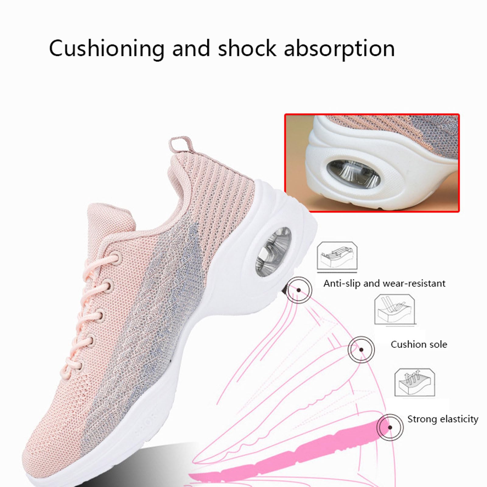 Scarpe Da Ballo Donna | Palestra E Aerobica | Suola Flessibile | Bianco Taglia 33 EU - Foto 3