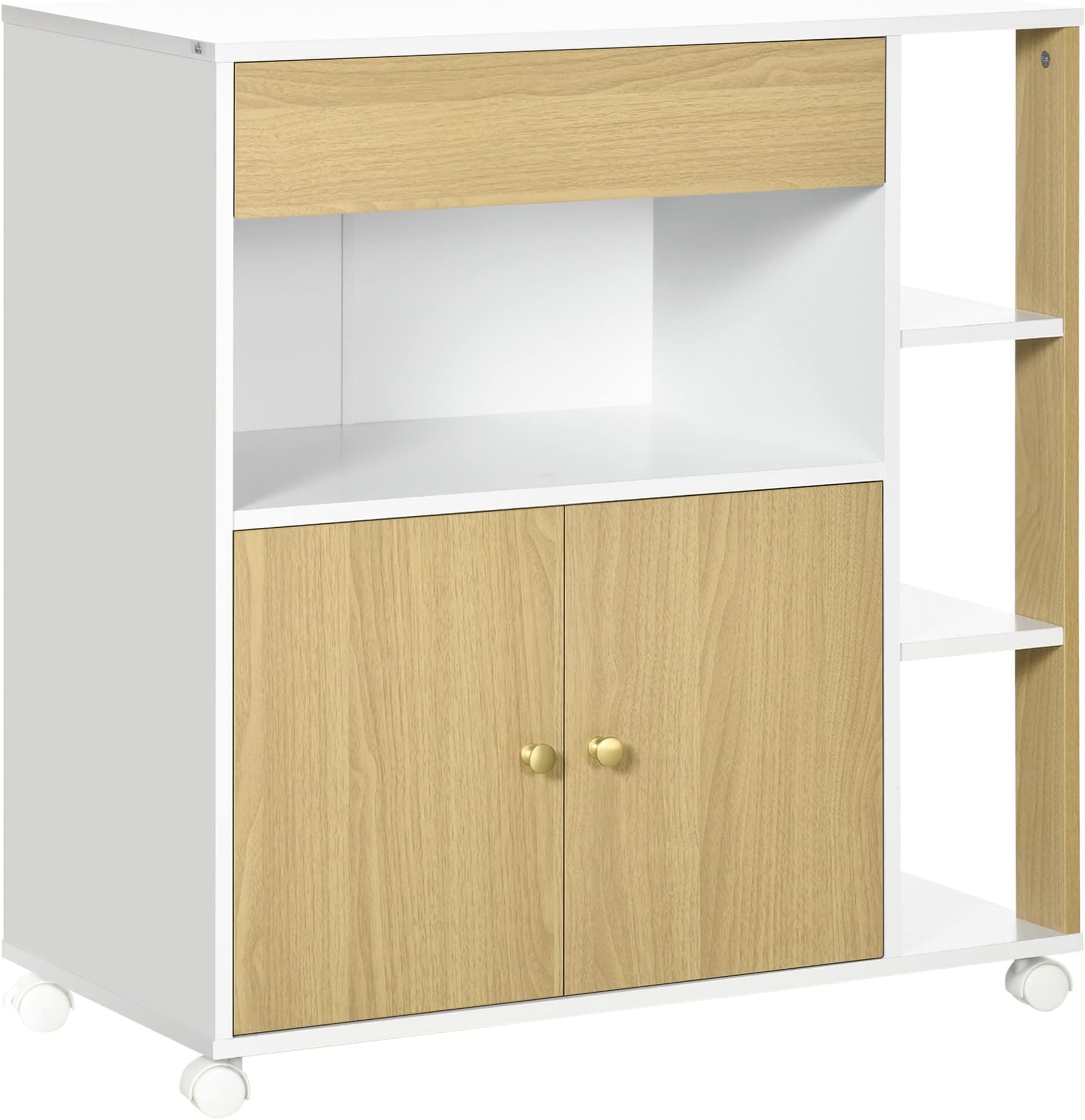 HOMCOM Mobile Portabottiglie per 20 Vini con Porta Calici Bianco | Italy