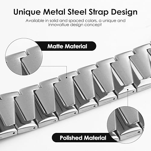 Miniatura 4 de Correa compatible con Apple Watch de 1.929 in 1.772 in 1.732 in 1.654 in 1.614 in 1.575 in 1.496 in, correa de acero inoxidable sólido para iWatch
