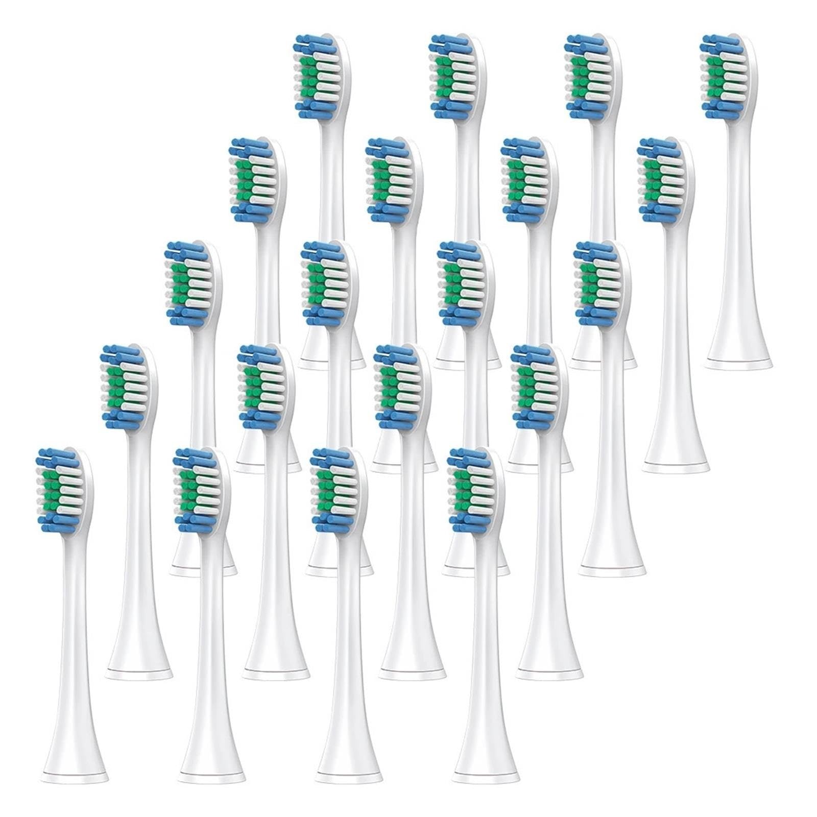 4PCS Testine, Compatibile Con Philips, 4100 2100 1100 4300 | 5100, 5300, 6100, 6500, 7000, 7300, 7500; setole medie a scatto(White-20 Pcs)