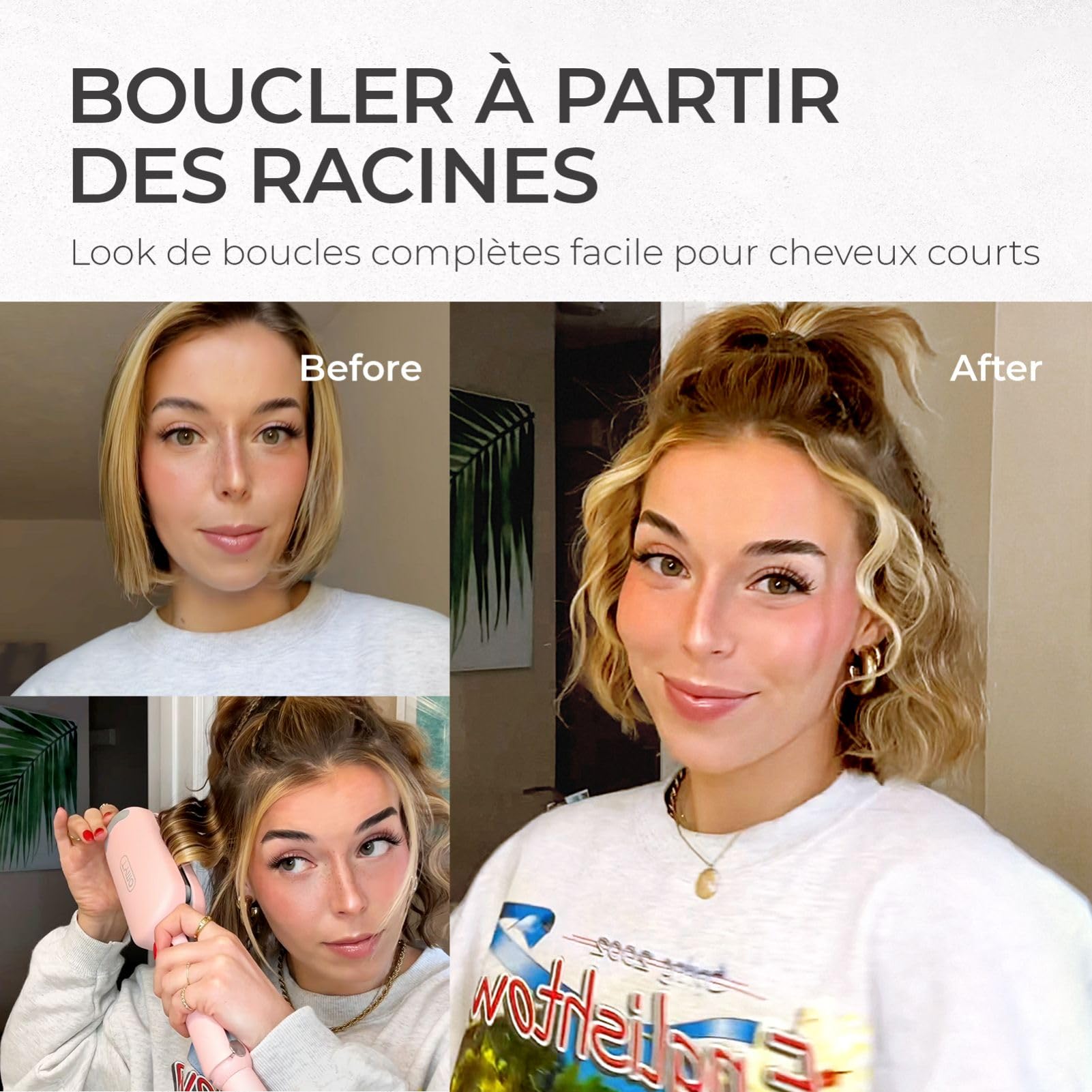 TYMO ROVY Boucleur a Cheveux, 32mm Fers à Onduler pour Grandes Boucles, Convient aux Débutants, Fer a Friser Boucler pour Cheveux Longs Courts, 4 Températures Réglables, Affichage LED, Anti-brûlure