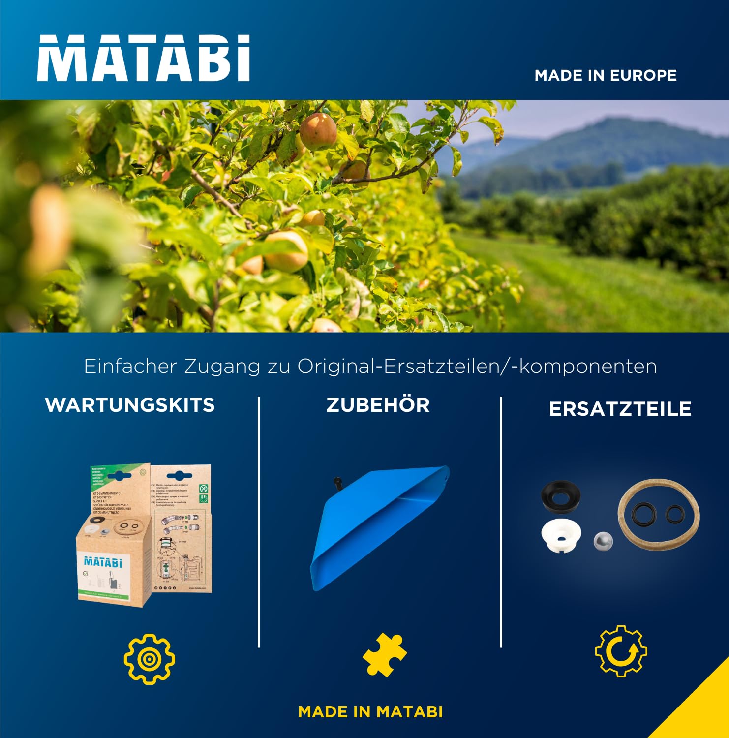 Matabi e15LT Akku Drucksprüher 15 l - 12V Lithium-Akku | 2 Düsen - Akku-Spritze, Schnellladung - Bis 150 l Autonomie - Für Gemüsegärten, Gärten und als Rückenspritze