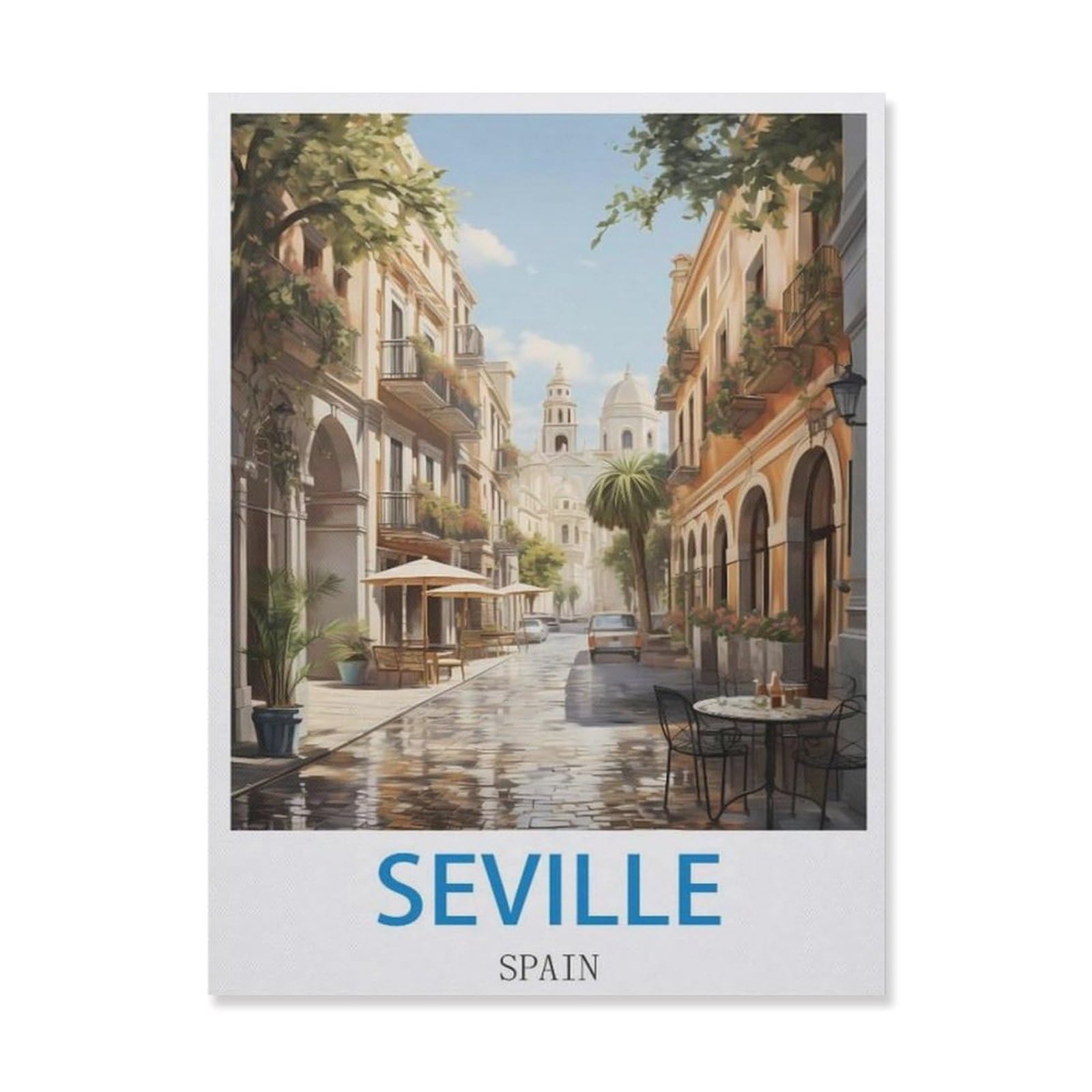 Funny Bathroom Wall Decor Signs，Seville Spain(15x30cm）