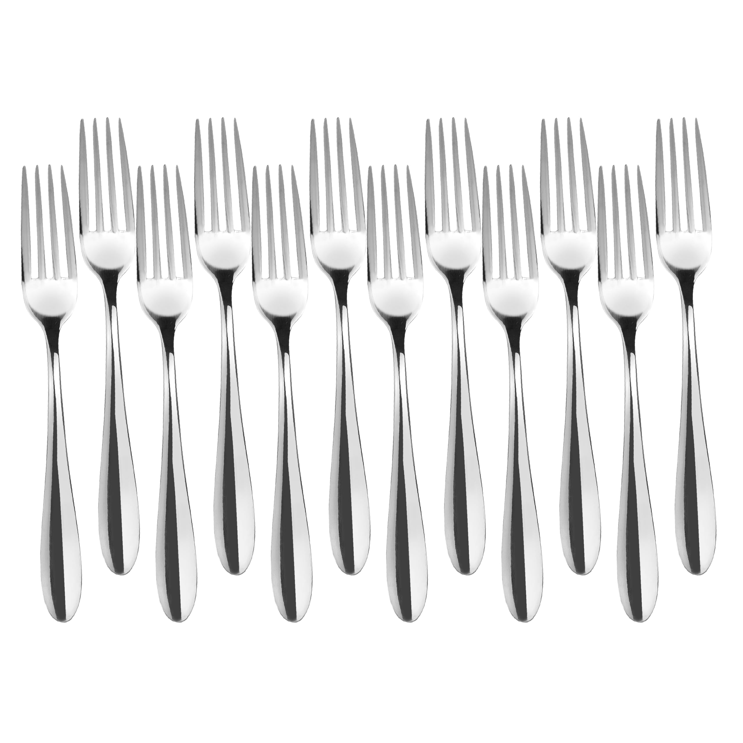 JAY - 11086002 - Pack de 12 Tenedores de Mesa, Colección Ébano, 205 mm, Acero Inoxidable 18/10, Espesor 3 mm, Equilibrio y Estilo para Uso Profesional, Fabricado en España