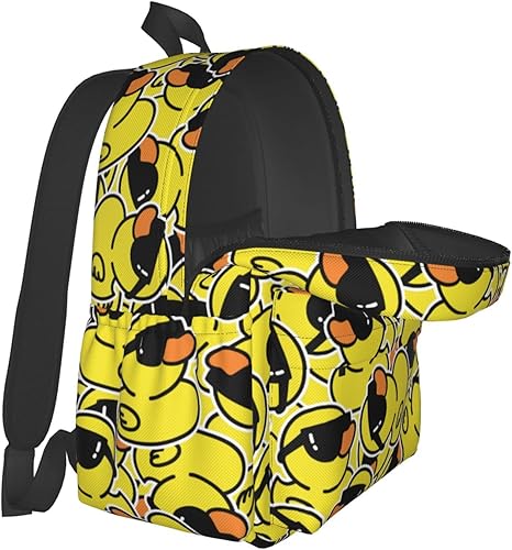 Miniatura 4 de Sunwarshile Mochila rosa Bolsas de libros ligeras Casual Mochilas para portátil Mochila de viaje para hombre, mujer, niña y niño, Patrón de pato,