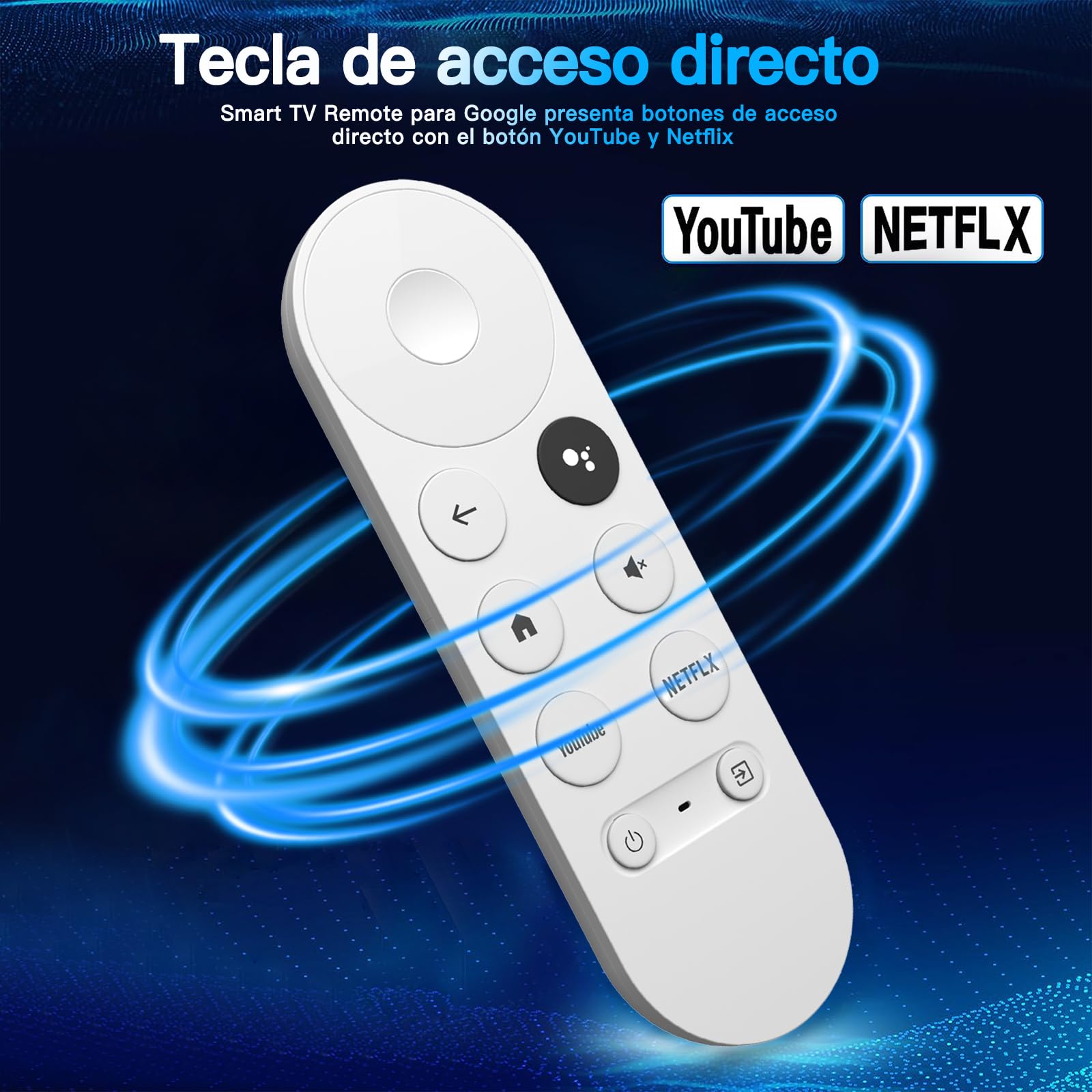MYHGRC Mando a Distancia para Chromecast Google TV, Mando Snow Google-Chromecast Streamer 4K HD TV con Voz Bluetooth — view 3