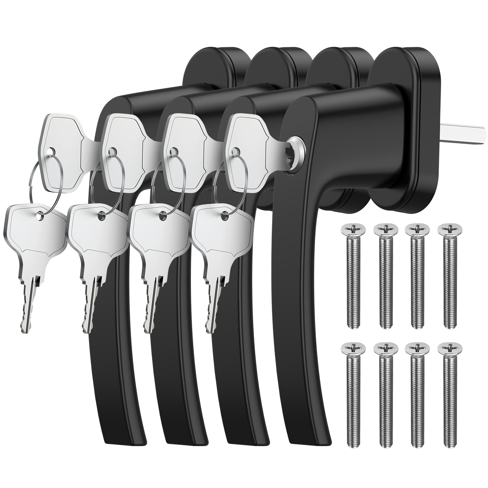 GETLITOOL Poignées de fenêtre verrouillables 35 mm Aluminium avec clés, sécurité Enfant, Noir